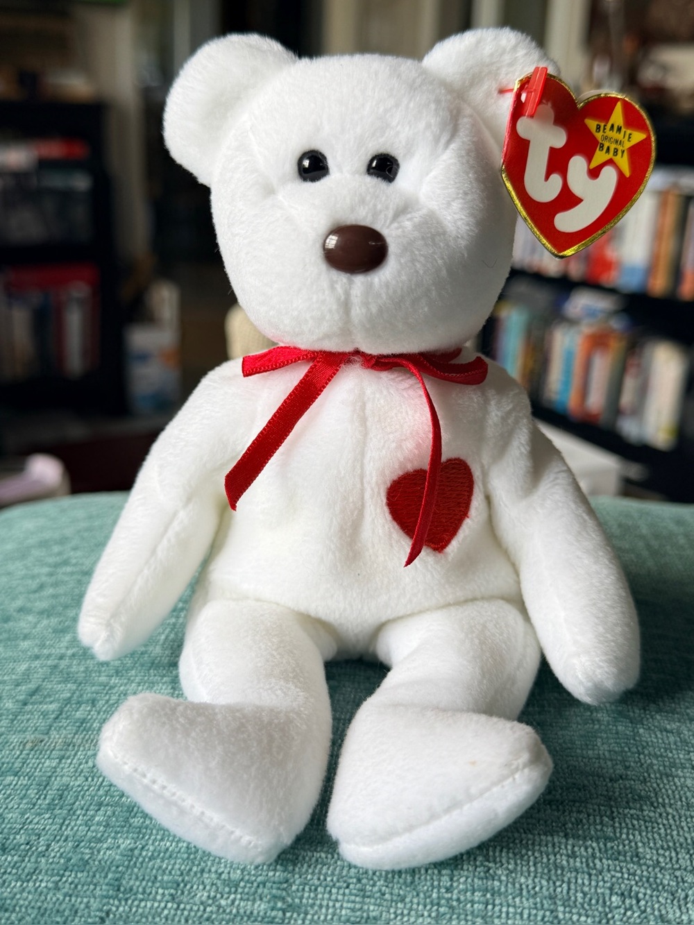 Valentino Bear Ty Beanie Baby 1993/1994 Rare Brown Nose Tag Errors